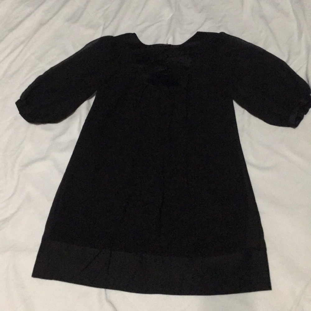 Black dress with see-thru sleeves